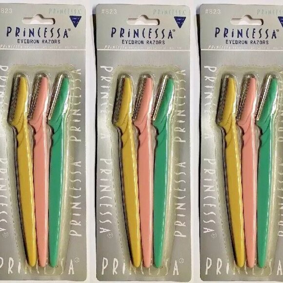 3x Princessa Facial Eyebrow Razor Trimmer Shaper Shaver Blade Knife Hair Remover - Picture 1 of 4
